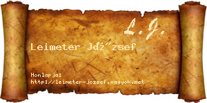 Leimeter József névjegykártya